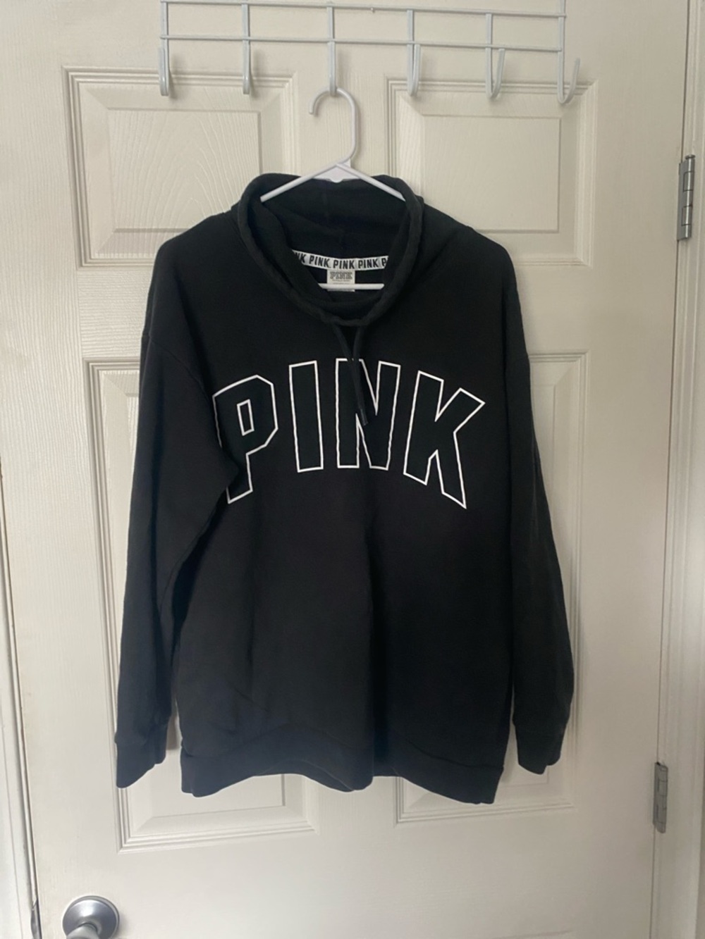 PINK Victoria's Secret Black and White Logo Crew